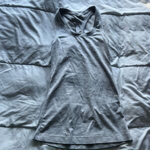 Lululemon Cool Racerback Tank Top Nulu White and Gray Heathered Size 2